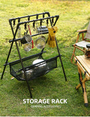 Outdoor camping folding shelf camping car drying rack drying net drying rack storage rack