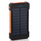 For Smartphone with LED Light Solar Power Bank Waterproof 20000mAh Charger 2 USB Ports External Charger Powerbank