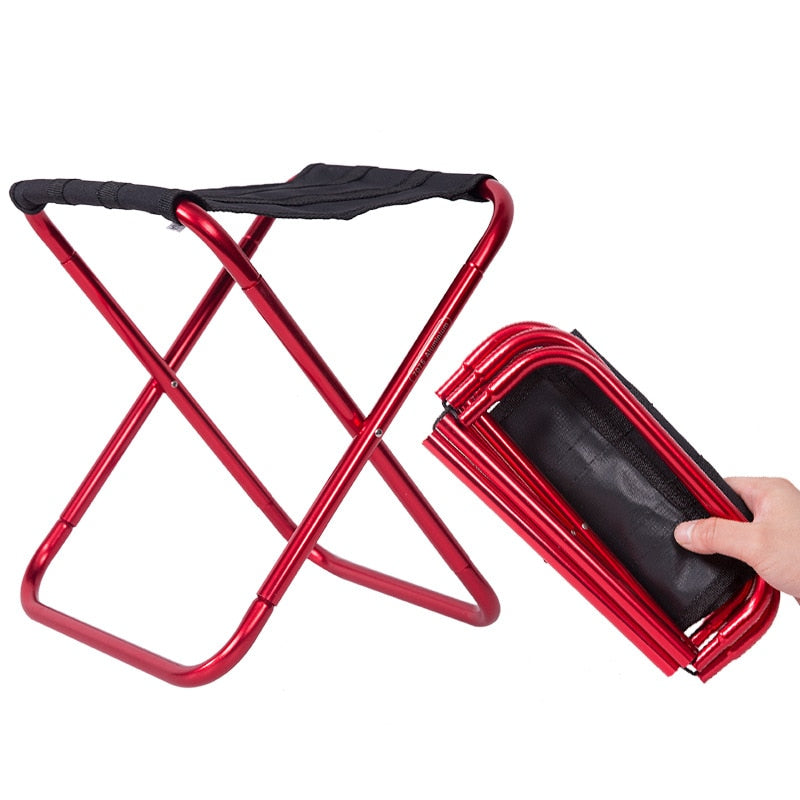 25*22.5*27cm Outdoor Aluminum Folding Stool Chair Small Fishing Stool Chair Portable Camping Outdoor Fishing Chair Fishing Tool