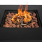 40000BTU Square Propane Fire Pit Table Steel Tabletop with Textilene Side Panel Steel Lid and Rocks