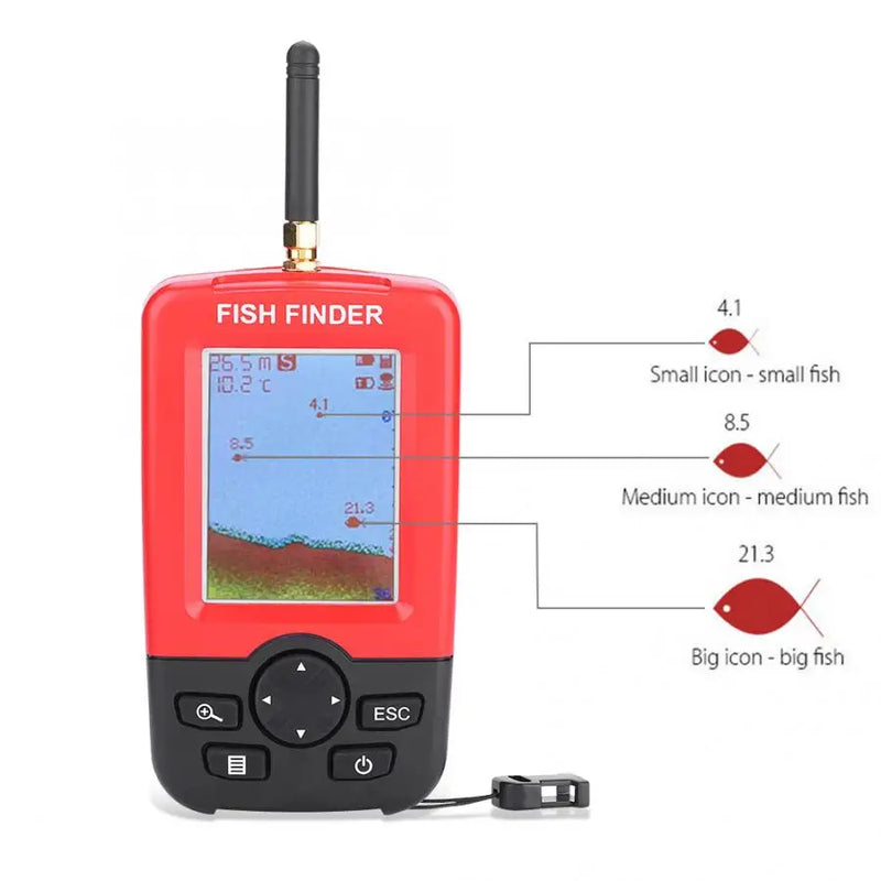 Smart Depth Fish Finder with 100 M Wireless Sonar Sensor Echo Sounder Fishfinder