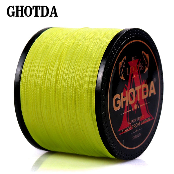 GHOTDA Braid Fishing line 300M 500M 1000M 4 Strands Multifilament Fishing Wire Carp Fishing 10-120lb