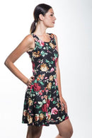 Women's Aster Pocket Black Floral Fashion Dress