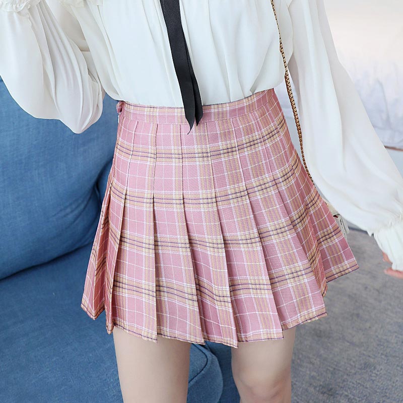 Women High Waist Pleated Skirt