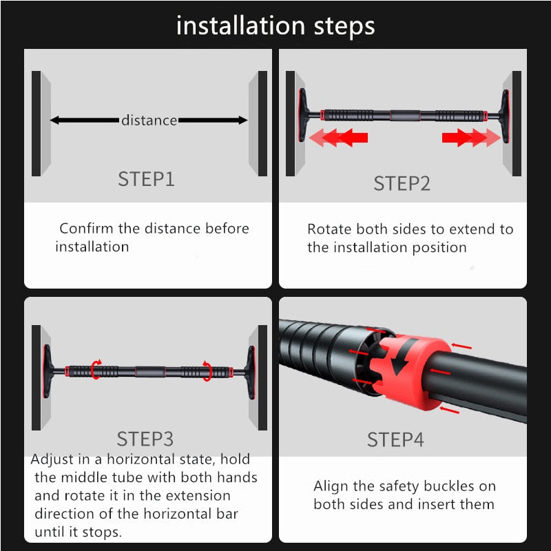 Adjustable Large Door Horizontal Steel Bar