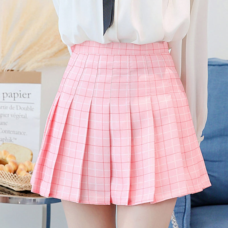 Women High Waist Pleated Skirt