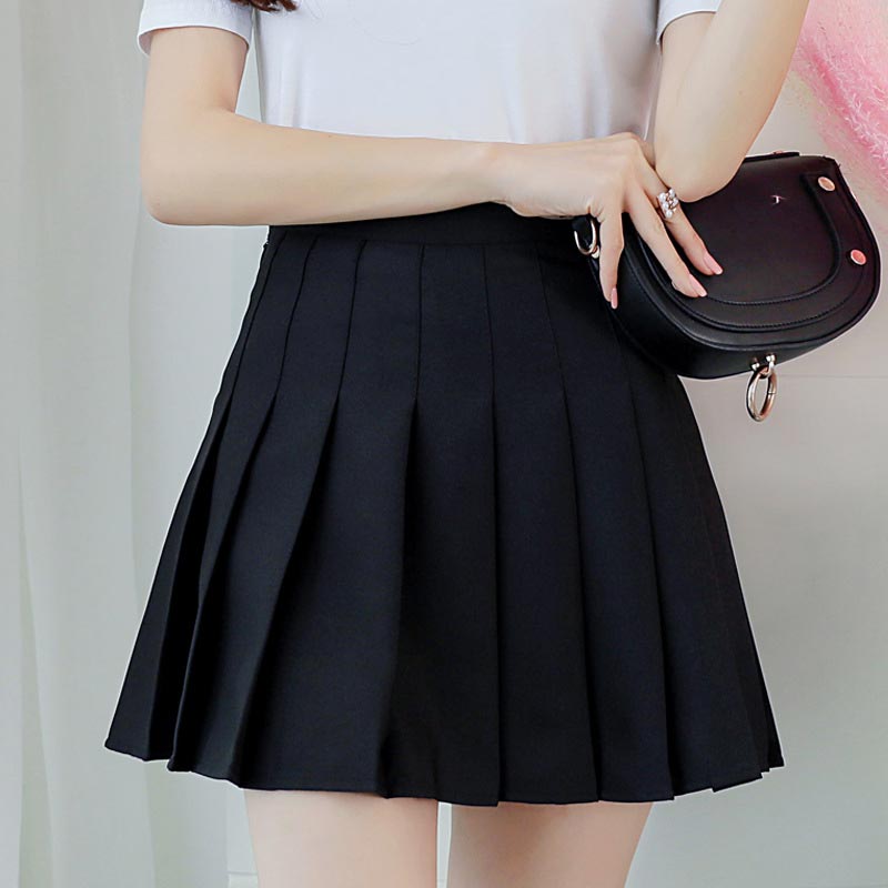 Women High Waist Pleated Skirt