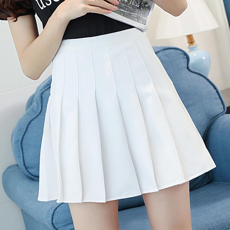 Women High Waist Pleated Skirt