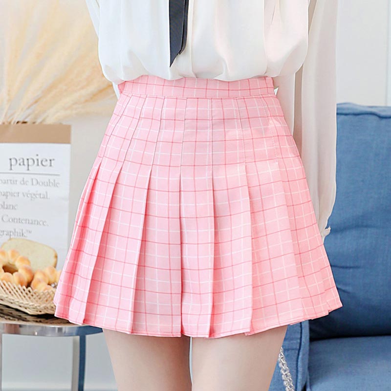 Women High Waist Pleated Skirt