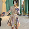 Vintage Printed Women Flowers Dress