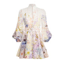 Vintage Printed Women Flowers Dress