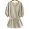 Women's V-Neck Casual Cotton Linen Green Blouses