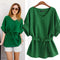 Women's V-Neck Casual Cotton Linen Green Blouses