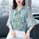 Sweet Lady Top Flower Printed Blouse