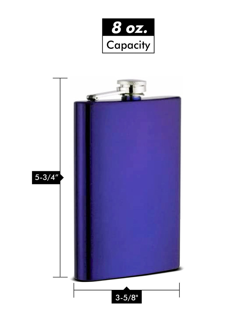 Electric Blue 8oz Hip Flask