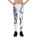 Dragon Leggings for Men White and Gray