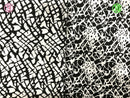 Black and White Pattern Stretchy Polyester Fabric for Dress Polyester