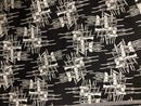 Black and White Pattern Stretchy Polyester Fabric for Dress Polyester